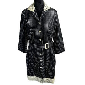 Julie‎ Brown NYC Avalon Polka Dot Dress with Lace Black XL NWT